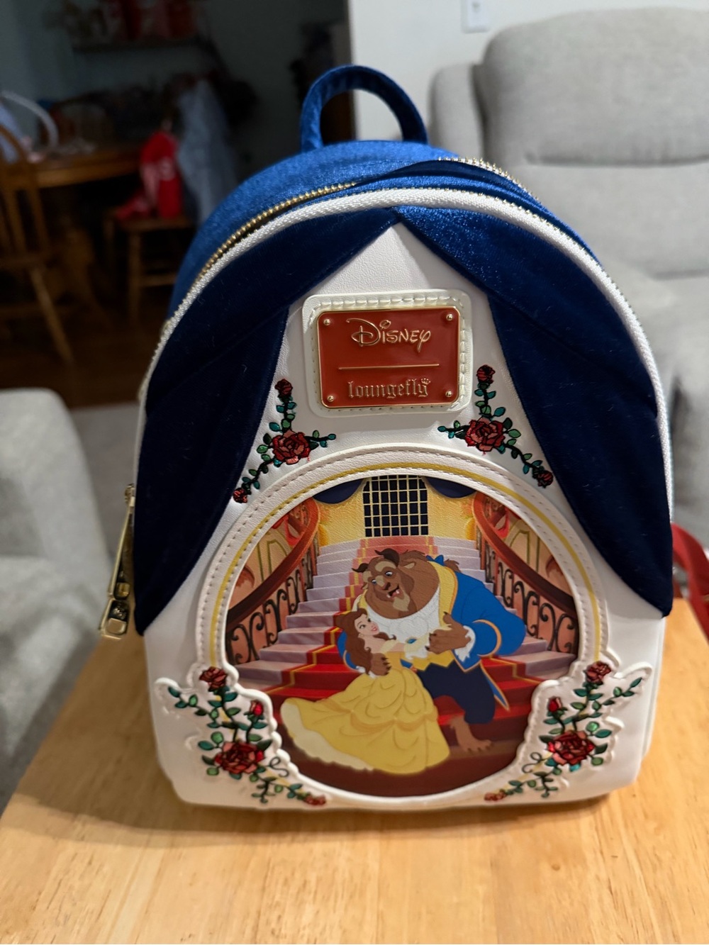 Loungefly Disney Beauty and the Beast Mini Backpack - Blue & White